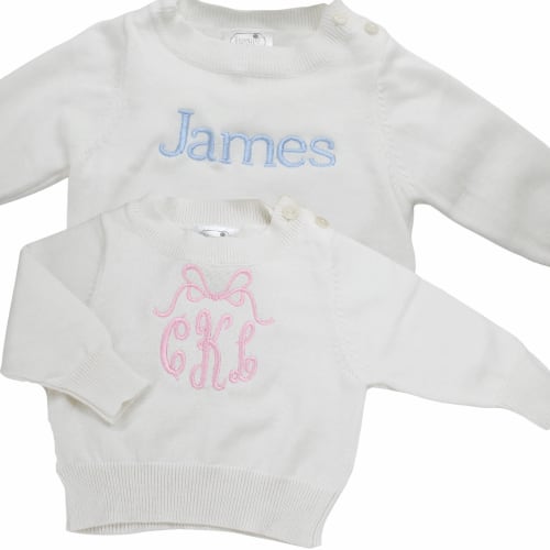 White Crewneck Sweater Baby Toddler