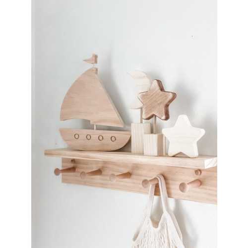 Wooden Sailboat Model Decor