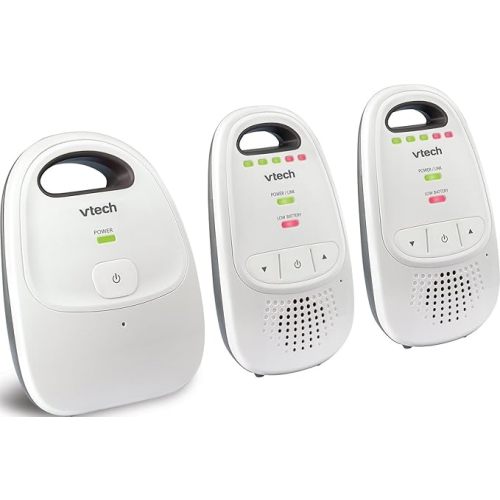 VTech Audio Baby Monitor — No Static DECT 6.0, No WiFi, Hack-Proof | 8Hr Battery, Belt Clip, 1000ft Range, 5-Level Sound Indicator | DM111
