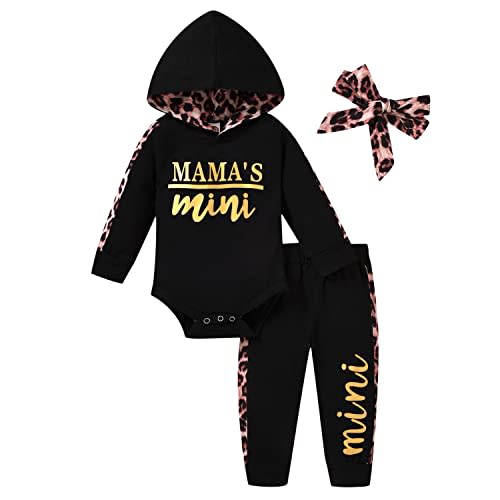 MINIFEIKO Baby Girl Long Sleeve Infant Hoodie Romper Pants Outfit