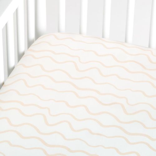 Organic Imperfect Stripe Baby Crib Fitted Light Peach Sheet