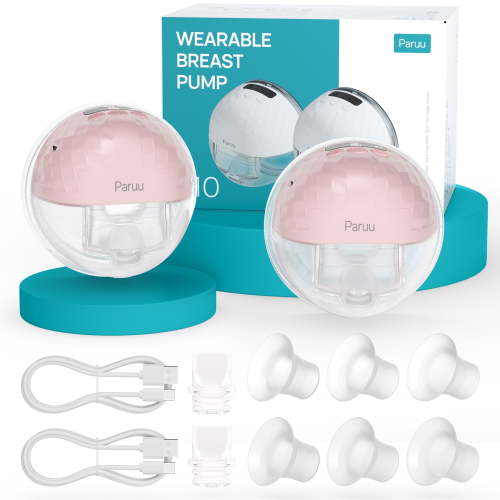 Paruu Wearable Breast Pump Hands-Free, Portable Breast Pump Electric, 2 Pack HSA/FSA Eligible