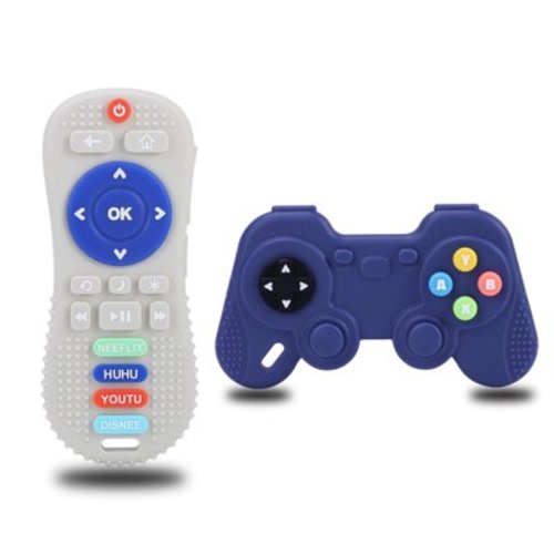 Smasener Teething Toys for Toddlers, 2 PcsTeething Toys for Baby 0-6 Months 6-12 Months - Teether Chew Toys Set for Toddler Boy and Girl, Remote Control and Game Controller Teething Toys Gift