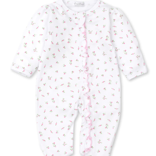 Garden Roses Ruffle Zip Footie