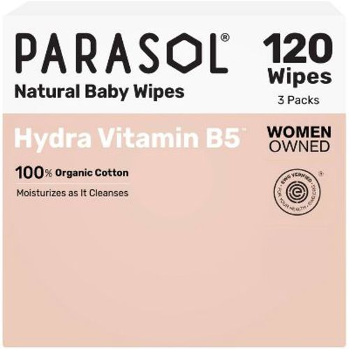 Parasol 100% Organic Cotton Hydra Vitamin B5 Baby Wipes - 3 Packs - 120ct