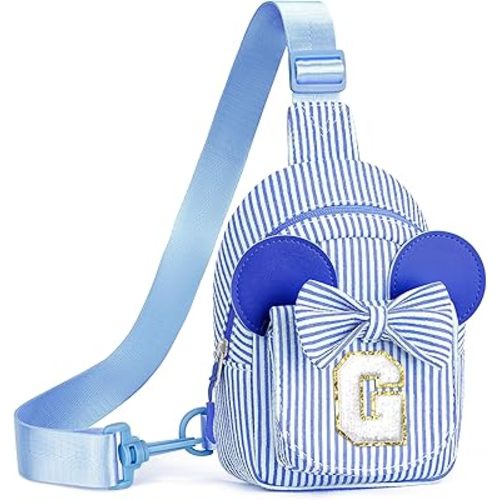 Sling Bag for Kids, Birthday Gifts for Little Girl, Personalized Birthday Gifts for Girls Kids, Initial Small Sling Bags for Girl Kid Daughter (Blue G)