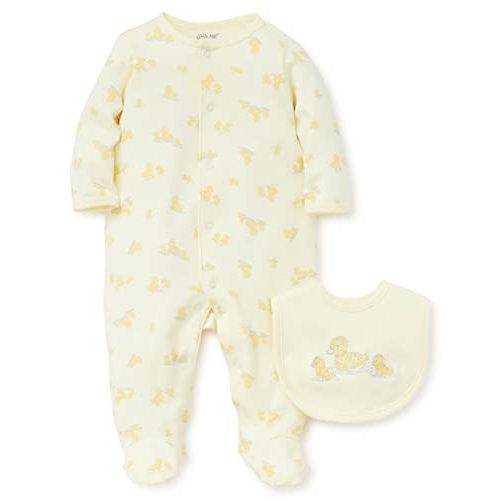 Little Me Baby Girl's 2-Piece Footie and Bib Set