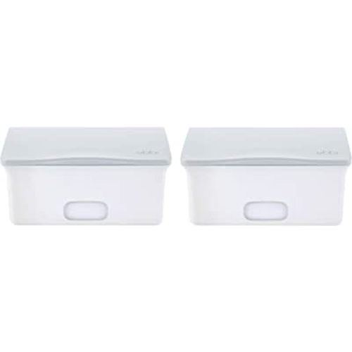 Ubbi Set of 2 Baby Wipes Dispensers with Weighted Plates and Secure Seals, Nursery and Baby Registry Essential to Keep Wipes Fresh and Changing Table Organized, Gray