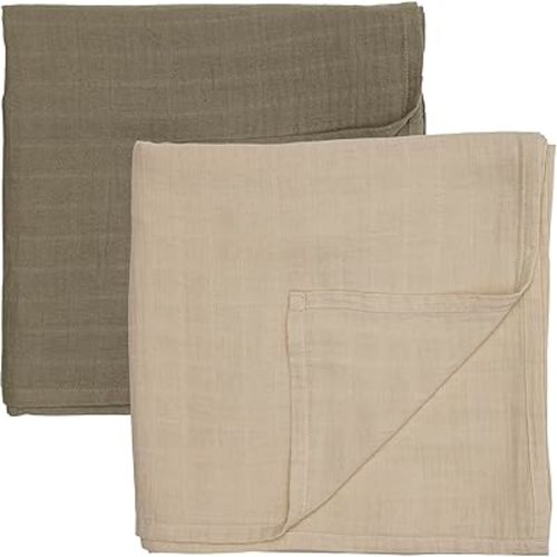 Denmark - Muslin Swaddle Blankets – 100% Organic Cotton Super Soft Baby Swaddle – Ideal Receiving Blanket for Baby Boy and Girl – 47’’ x 47’’ (Fog/Sage Green)