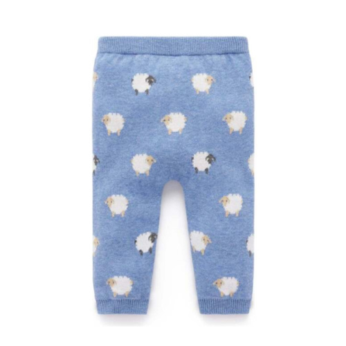 On The Farm Leggings Sheep Jacquard - Purebaby Pants | Maisonette