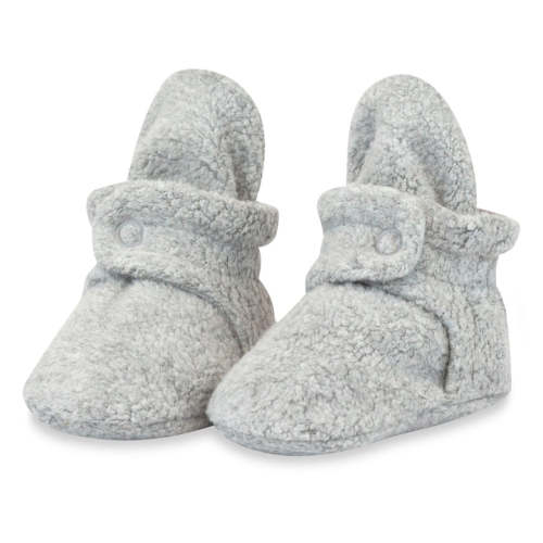 Zutano Cozie Fleece Stay-On Baby Bootie Slipper - Heather Gray