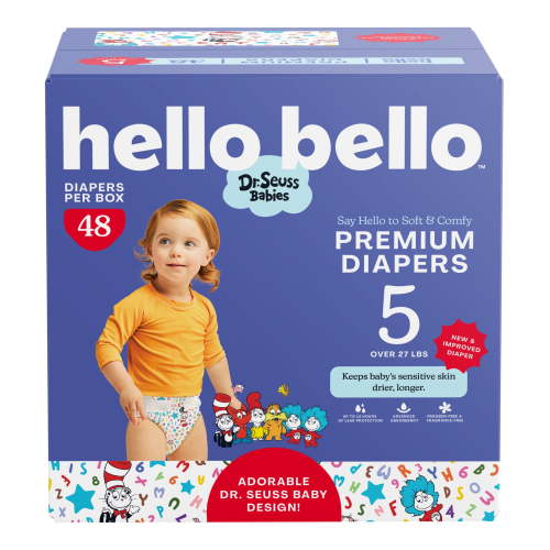 Hello Bello Dr. Seuss Babies Premium Diapers Club Box, Size 5, 48 Count (Select for More Options)