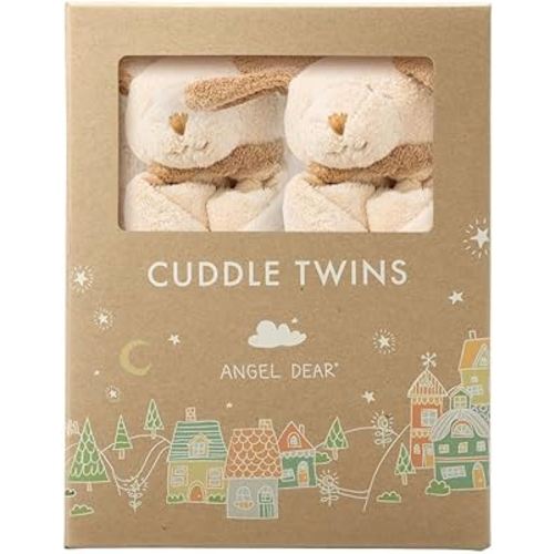 Angel Dear - Light Brown Puppy, Cuddle Twins Blankie Set