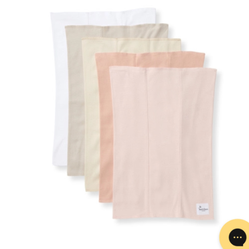 Solid Organic Cotton Burp Cloths 5 Pack Pink Sand