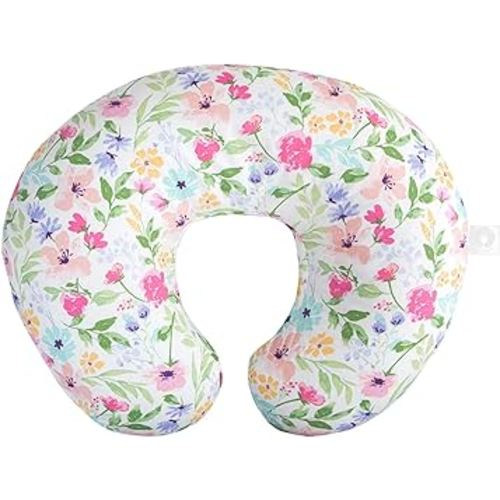 Boppy Nursing Pillow Original Support, Colorful Watercolor Flowers, Ergonomic Nursing Essentials for Bottle and Breastfeeding, Firm Fiber Fill, with Removable Nursing Pillow Cover, Machine Washable