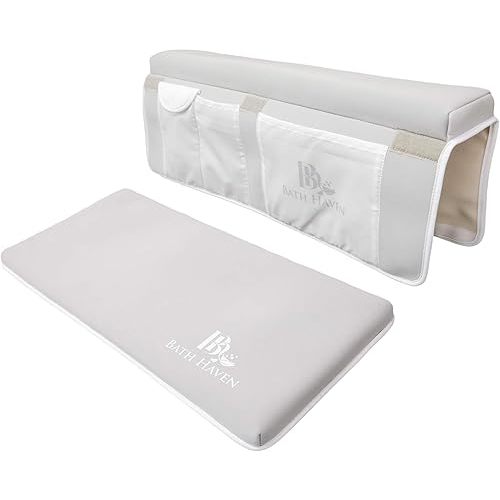 Premium Bath Kneeler and Elbow Rest, 1.5 inch Thick Knee Pad and Elbow Support with Extra Strength Suction Cups for Bathtub Comfort & Safety with Your Baby