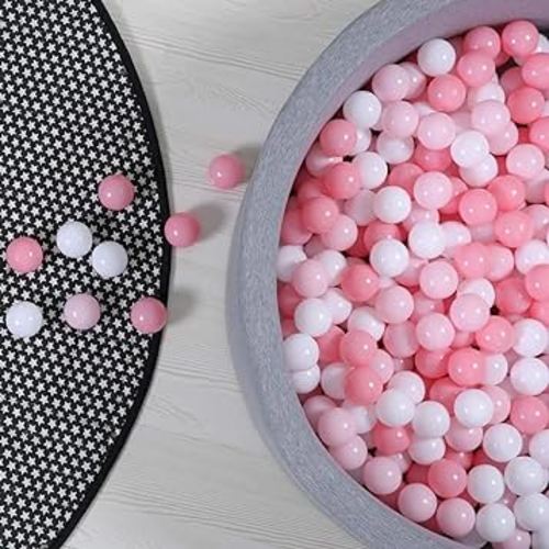 GOGOSO Kids Ball Pit Balls - Pack of 100 Plastic Balls for Ball Pit Phthalate Free BPA Free Crush Proof Pink Ball for Toddlers Girls Boys Home Outdoor, 2.15 inches