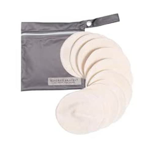 Kindred Bravely Organic Reusable Nursing Pads, Washable, for Breastfeeding & Leaking with Carry Bag, 10 Pack 4.5" D (Twilight Regular)