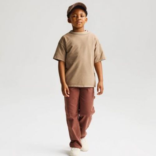 Boys' Short Sleeve Oversized Heavyweight Washed T-Shirt - Cat & Jack™ Brown XL