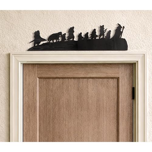 Cbloxtor Fantasy Adventure Wall Decor 23.6" Wooden Journey Silhouette Wall Art, 2 Piece Rustic Wood Wall Sign with Adhesive Dots, Double Sided Black Finish for Living Room, Entryway, Office, Study Room Decor
