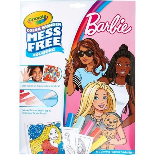 Crayola Barbie Color Wonder Coloring Set, Mess Free Coloring Book Pages for Toddlers, Travel Activity, Barbie Gift & Toys for Kids