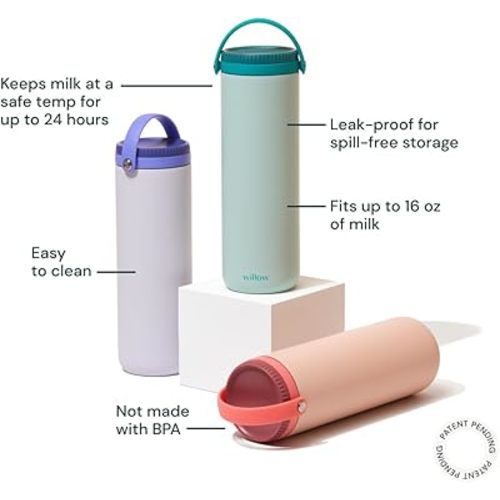 Willow - Portable Breastmilk Cooler - Pink- 16oz