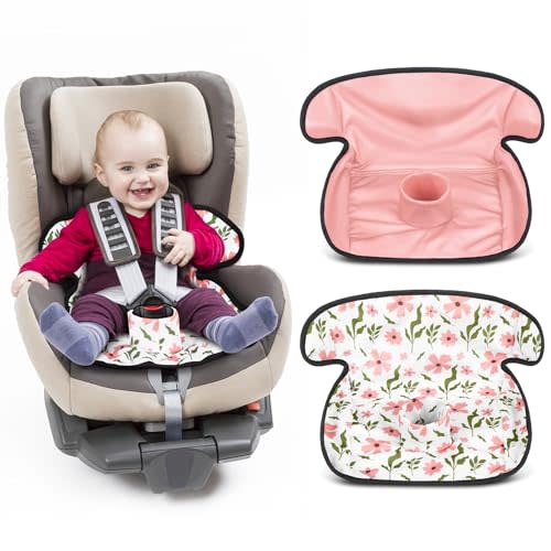 HunnmingRe 2 Pack Floral Car Seat Protector for Potty Training Waterproof Piddle Pad Cover from Spillages Nappy Leaks Toilet Training Anti Slip Backing Strollers Carseat Liner for Toddlers Babies