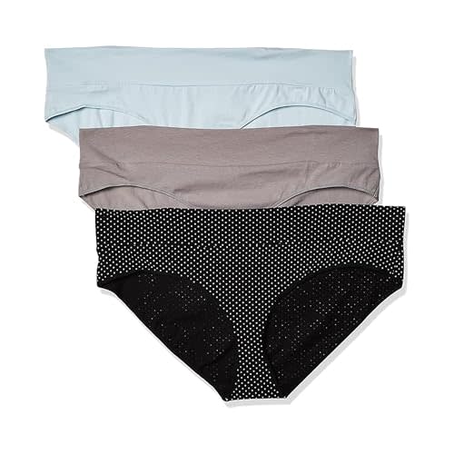 Motherhood Maternity Women's 3 Pack Maternity Panties – Foldover and Bikini Style Underwear for Pregnancy