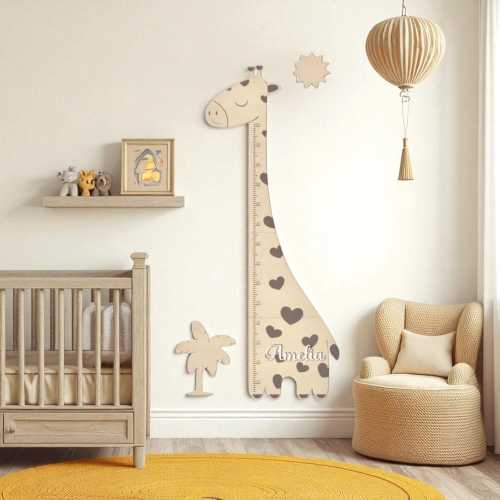 Personalized Growth chart giraffe , big giraffe for baby room , growth chart for kids , safari nursery decor, first birthday gift, baby gift