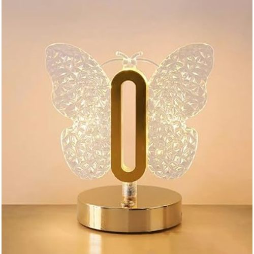 Butterfly Table Lamp, 3 Colors Stepless Dimmable Table Lamp, Touch Control Night Light, USB Rechargeable Beside Lamp, Cute Night Light for Bedroom Living Room Home Decor (Butterfly)