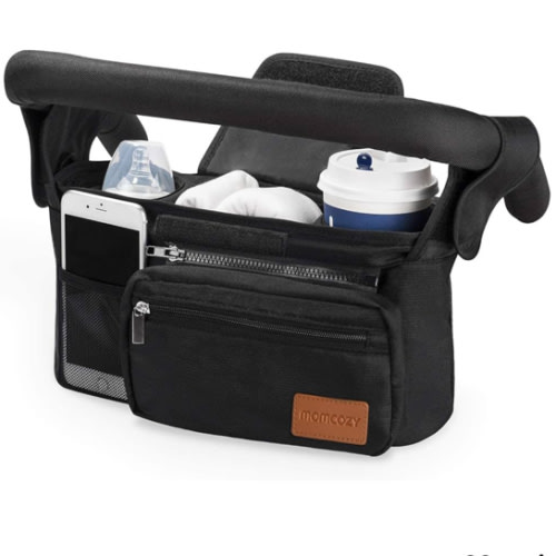 Momcozy Universal Stroller Organizer with Insulated Cup Holder Detachable Phone Bag & Shoulder Strap, Fits for Stroller like Uppababy, Baby Jogger, Britax, BOB, Umbrella and Pet Stroller
