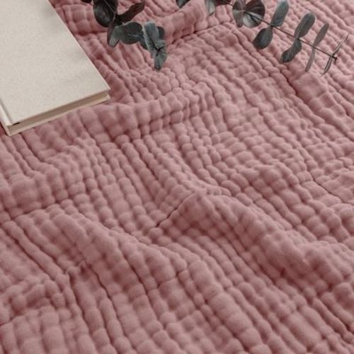 Muslin Blanket For Adults, Extra Large Throw 50" X 60" By Comfy Cubs - Mauve