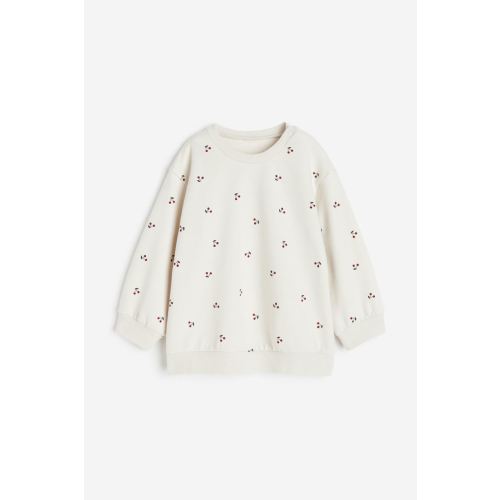 Cotton Sweatshirt, Natural white/cherries