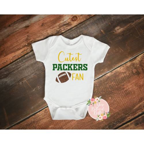 Cutest Packers Fan baby bodysuit or toddler tee, cute, newborn, infant, new mom, NFL, football, Gerber Onesies® Brand outfit, Green Bay WI