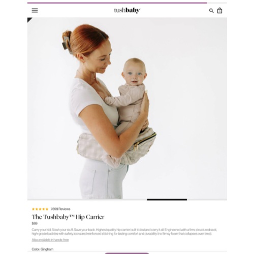 The Tushbaby Hip Carrier in Graham