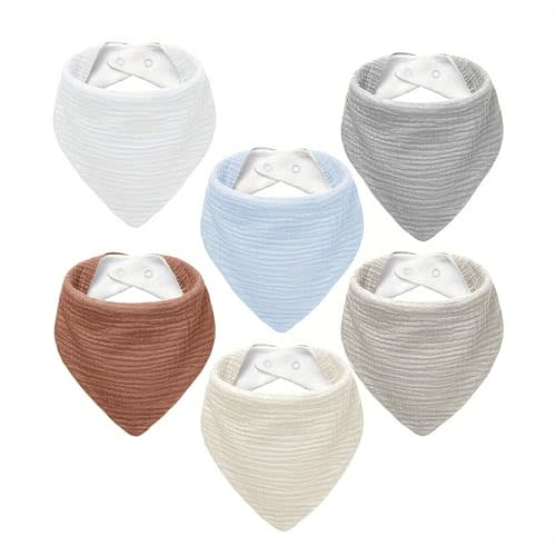 NISXABEBE Muslin Baby Bibs,Soft Triangular Baby Bandana Drool Bibs for Baby Boy Girl,Solid Colors Bib for Drooling Teething