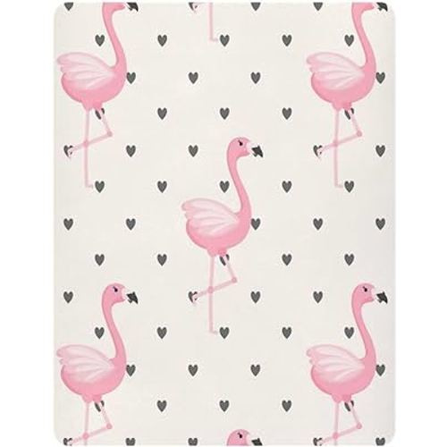 Blueangle Fitted Crib Sheets, Soft Breathable Comfortable Baby Sheet Set for Boys Girls, Tropical Flamingo Pattern Crib Sheets Fits Standard Crib and Toddler Mattress（1559）