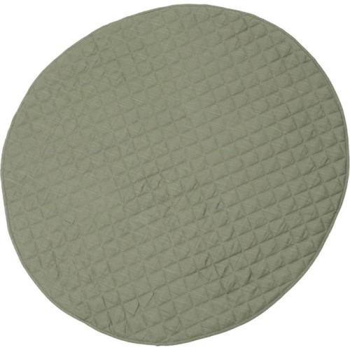 Poppyseed Play Linen Round Play Mat, Olive Green