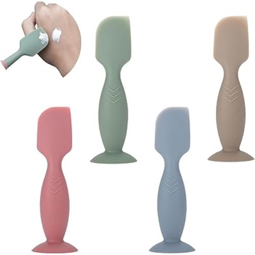 Lot de 4 applicateurs de crème en silicone pour couches de bébé, spatules souples pour pâte à fesses pour bébés et nouveau-nés (rose, beige, bleu, vert)
