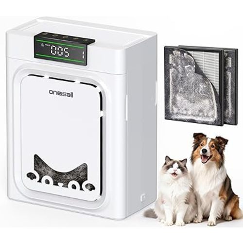 oneisall Air Purifiers for Home Pets with Double-Sided Washable HEPA Filters, Large Rooms Up to 2200Ft², Air Purifier for Dander, Odors, Allergens, Pet Fluff Hairs,Pollutants, Smoke, and Dust, PP02