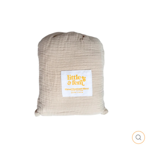 Bassinet Sheet | Crinkle Muslin Fawn