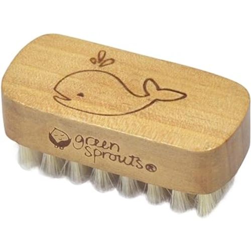 green sprouts Baby Nail Brush, Gently Cleans Baby’s Nails, Soft, Natural bristles for Comfort, Easy to Grasp Wood Handle, Made from Natural, Non-Petroleum Materials