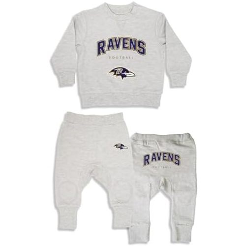 Gertex NFL Baby 2-Piece Navy French Terry Cotton Set with Crewneck & Pants | Officially Licensed, Available in 10 Teams