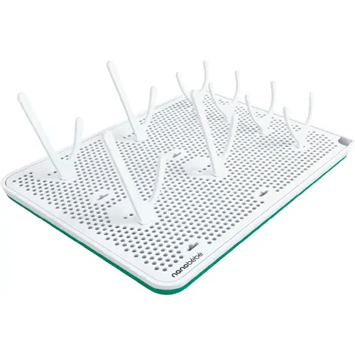 Nanobebe Slim Drying Rack – Adjustable Baby Bottle Drying Mat with Built in Drainer & 8 Moveable Pegs – Easily Dry & Store Breastfeeding Essentials Anywhere with Travel Bottle Drying Rack
