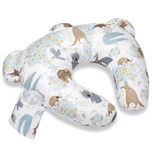 CshidWorld Cute Nursing Pillow, Ergonomic Breast Feeding Pillows for Mom, Enhanced Comfort, with Removable Pillow Cover/ Handy Side Pocket, Breastfeeding Essentials, Multifunctional Support Cushion