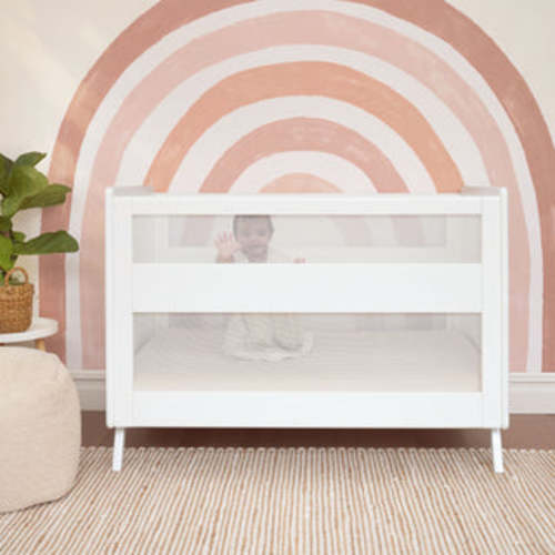 Breathable Mesh Crib Liner for Full Sized Crib in White | HALO