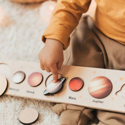 Wooden Solar System Montessori Puzzle With Planets - Etsy