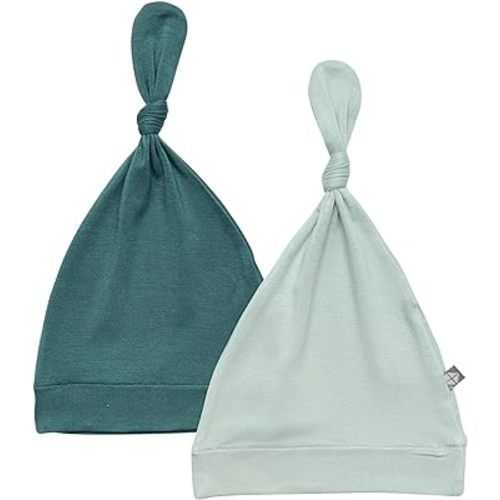 KYTE BABY Bamboo Rayon Baby Beanie Hats Soft Knotted Caps - 2 Pack