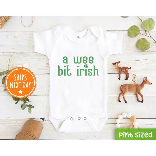 St. Patrick&#39;s Day Baby Onesie® - Funny A Wee Bit Irish Bodysuit - Cute Irish Baby Gift
