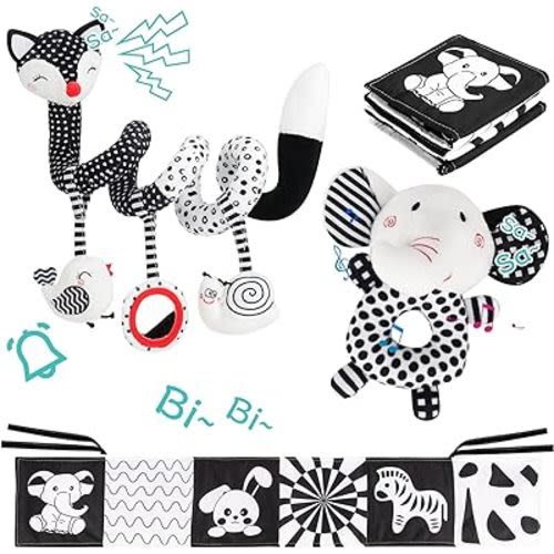 Ajsupojouet Newborn Toys,Black and White Baby Toys 0-3 Months,Infant Toys,High Contrast Baby Toys for Newborn,Montessori Baby Toys 0-6 Months,Great Baby Gifts